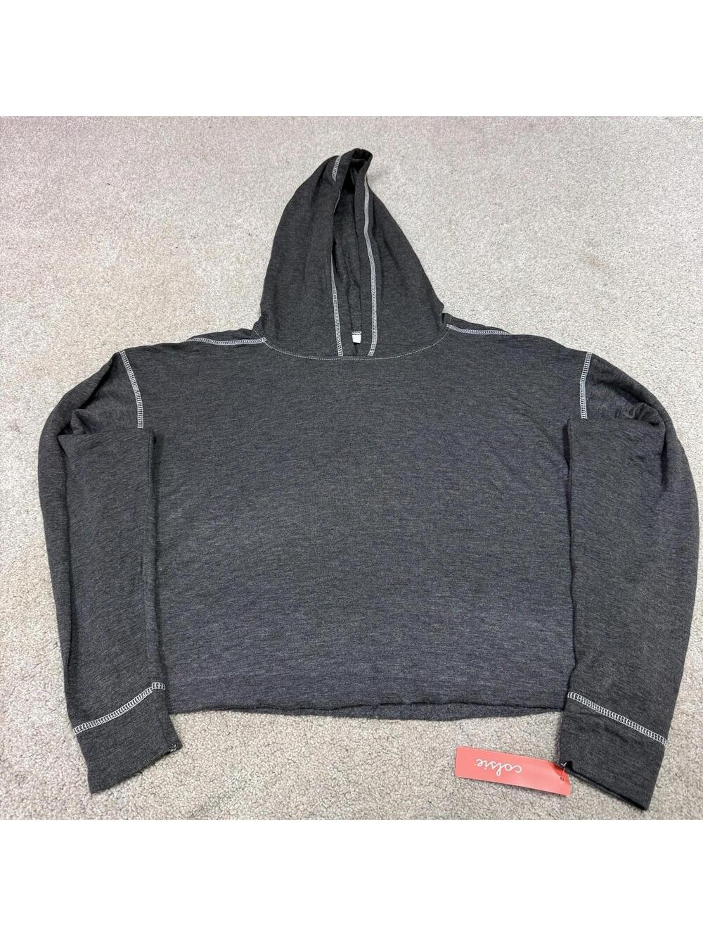Colsie Hoodie Women’s Gray Lightweight Long Sleeve Pullover Size Medium NWT